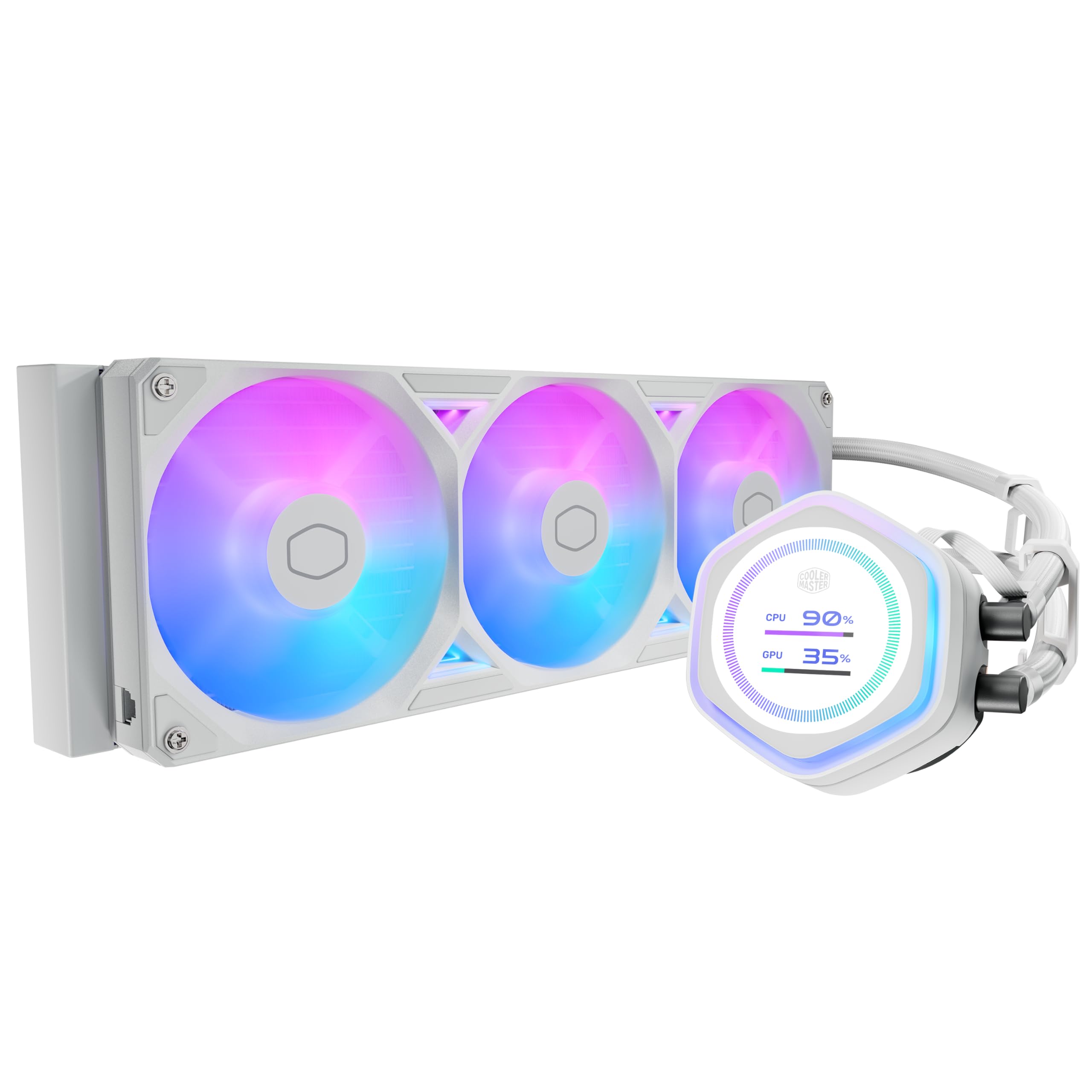 MasterLiquid Atmos II LCD 360mm White ARGB CPU Liquid Cooler