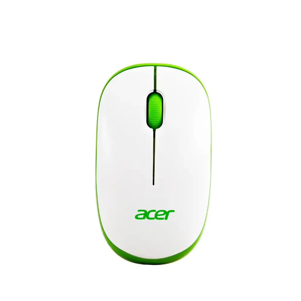 Acer Wireless White and Green Mouse