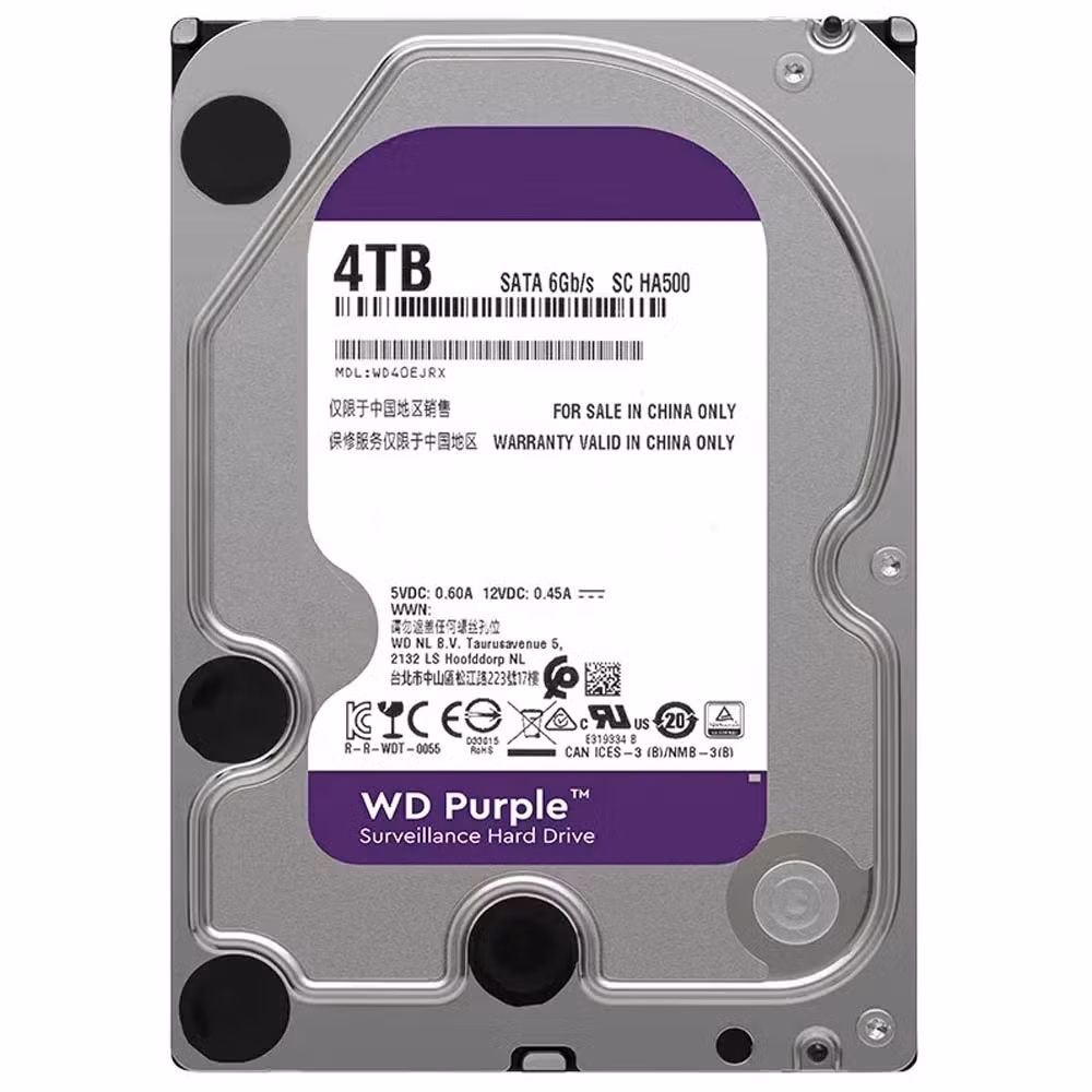 PURPLE 4TB 5400 RPM SURVEILLANCE DESKTOP HARD DRIVE WD43PURZ
