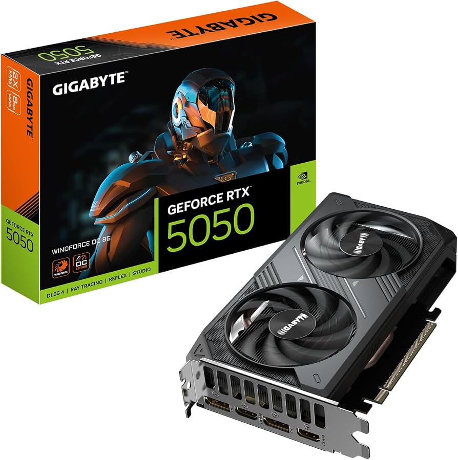 RTX 5050 Windforce OC 8GB GDDR6 Graphics Card GV-N5050WF2OC-8GD