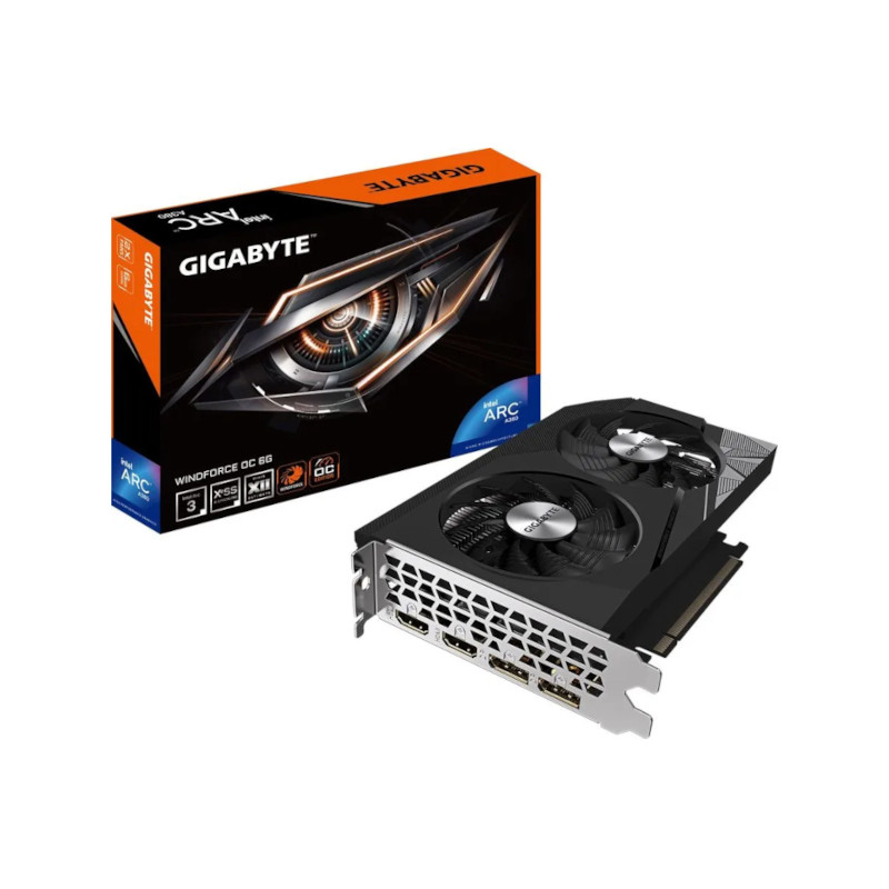 Intel ARC A380 WindForce OC 6GB GDDR6 Graphic Card GV-IA380WF2OC-6GD