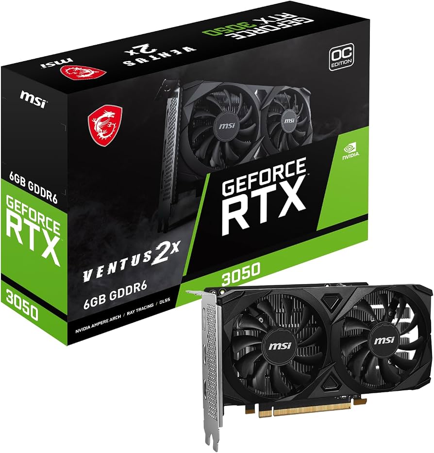 GeForce RTX 3050 Ventus 2X E 6G OC 6GB GDDR6 Graphic Card