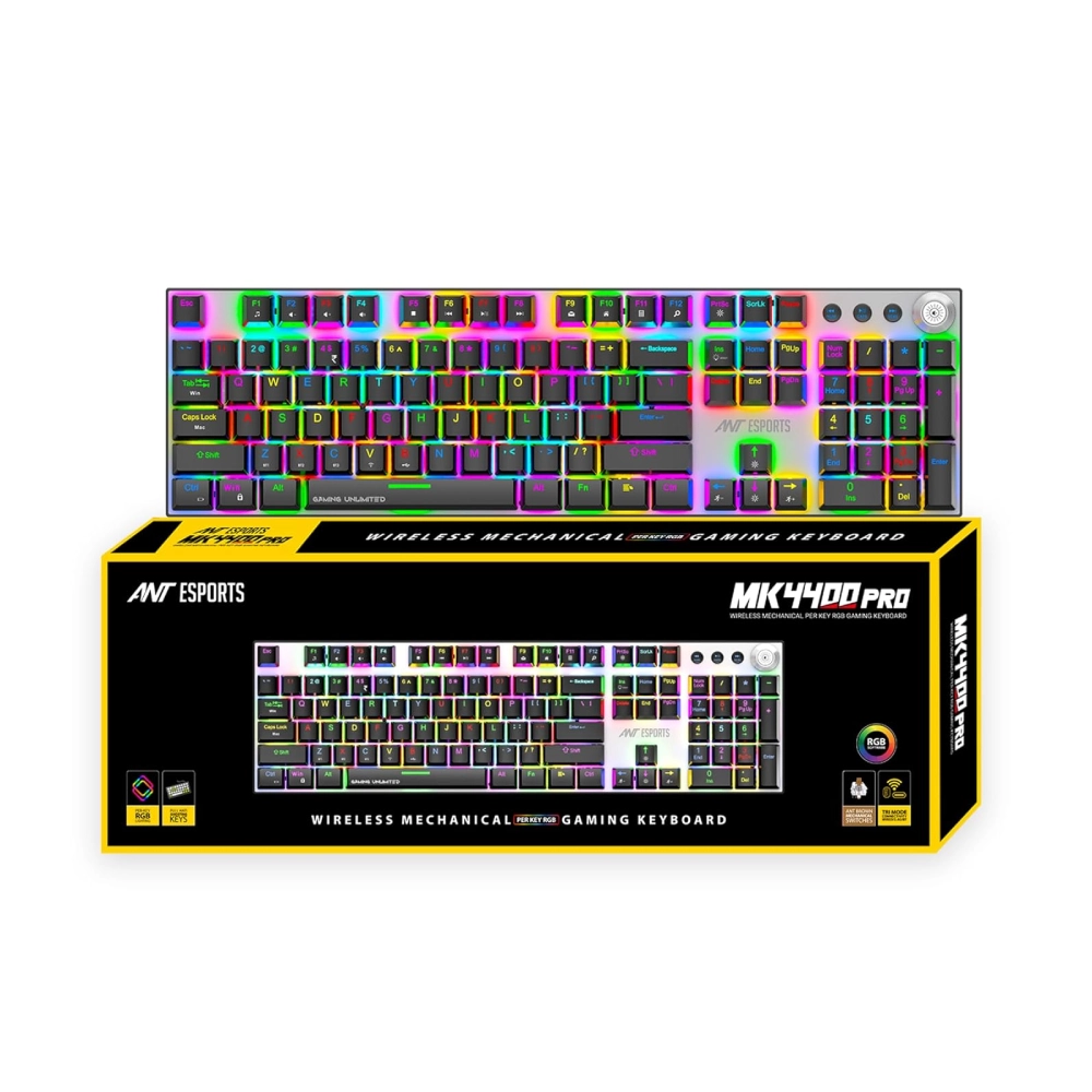 MK4400 Pro Wireless RGB Mechanical Gaming Keyboard With Brown Switches